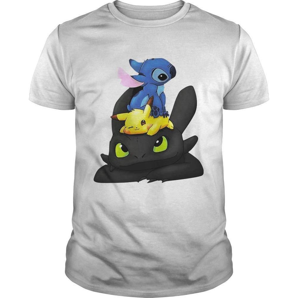 Stitch Pikachu And Toothless Shirt